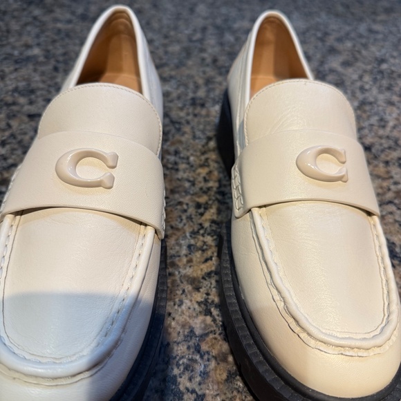 Coach women's leah platform lug sole loafers cream - Picture 6 of 9